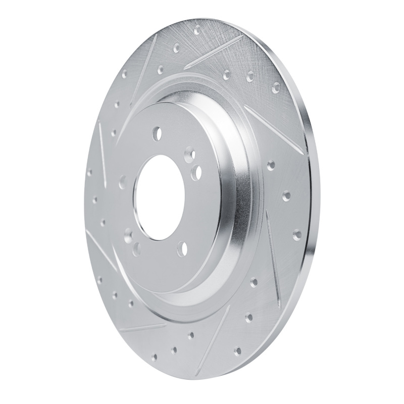 Hyundai SONATA Brake Rotor (1) - Rear Left - R1 Concepts - Drilled & Slotted - Silver - `21-`25